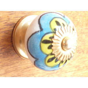 turquoise flower yellow