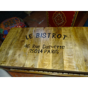 Table basse avec industrielle en teck recyclé avec roues... 2