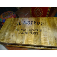 Coffee table with industrial recycled teak with trolley wheels