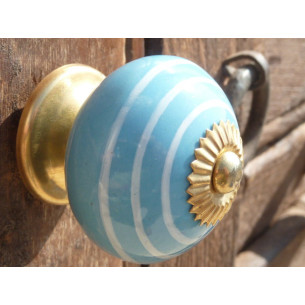 Boutons traits blanc et bleu ciel