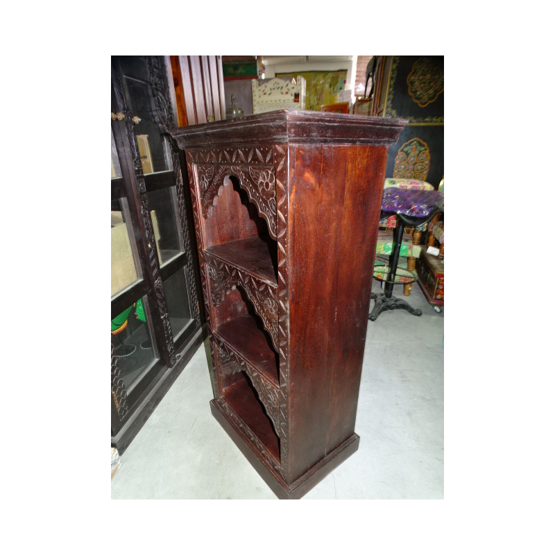 Librería columna patinada oscura con 3 arcos de...