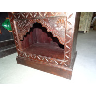 Dark patinated column bookcase with 3 arches 120 cm high