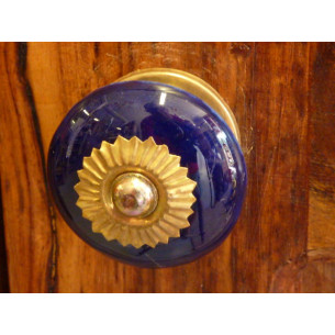 Boutons plats bleu outremer