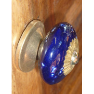 Boutons plats bleu outremer