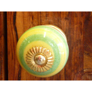 Boutons en porcelaine acidulé jaune vert pomme