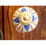 Pomelli dei cassetti porcellana fiore blu