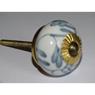 Spring green drawer or door knobs and red flower