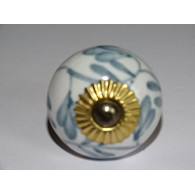 Boutons de tiroirs ou porte avec feuillage gris