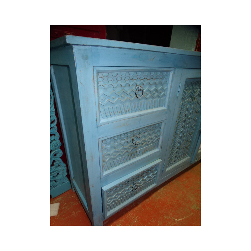 Large sideboard 6 drawers 2 doors patinated...