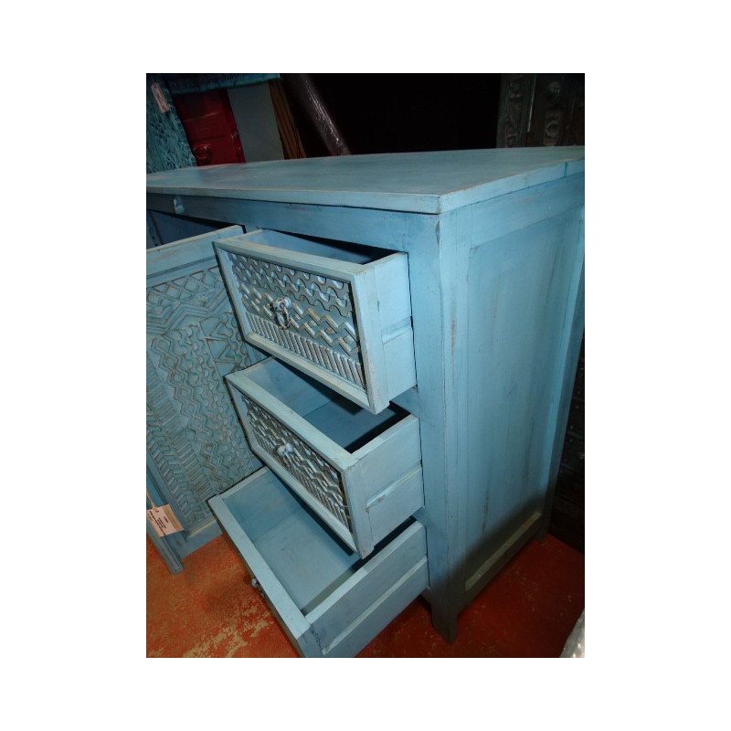 Großes Sideboard 6 Schubladen 2 Türen türkis...