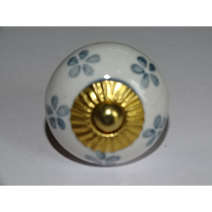 White drawer or door knobs and gray flowers 2