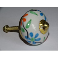 Schubladenknöpfe oder Blumenhalter in Orange und Türkis