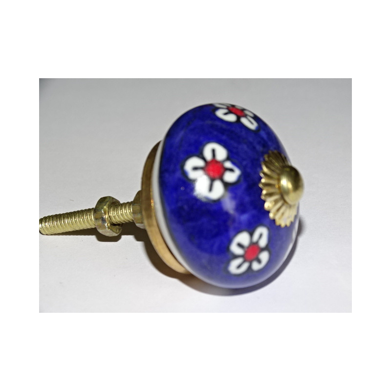 Ultramarine blue and white flower drawer knobs...