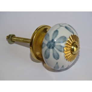 Maniglie bianche per cassetti o porte con grande fiore...