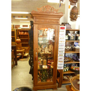 Vitrine colonna éclairée en teck