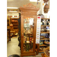 Vitrine colonne éclairée en teck