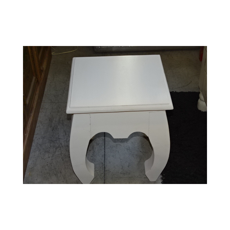 Stool opium 40x40 cm white patina.