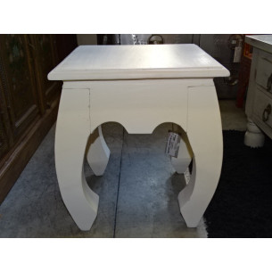 Stool opium 40x40 cm white patina.