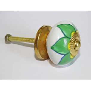 Maniglie per cassetti o porte in porcellana con fiore...