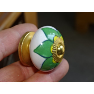 Maniglie per cassetti o porte in porcellana con fiore... 2