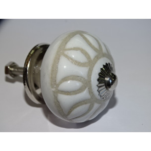 Pomelli per mobili con goffratura stile Inca - argento
