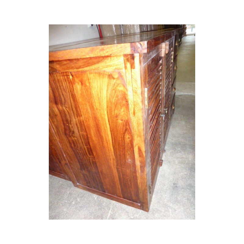 Buffet / porte vasque palissandre 5 tiroirs
