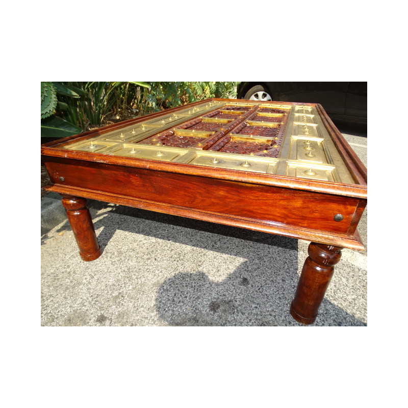 Grande table basse moucharabieh en palissandre