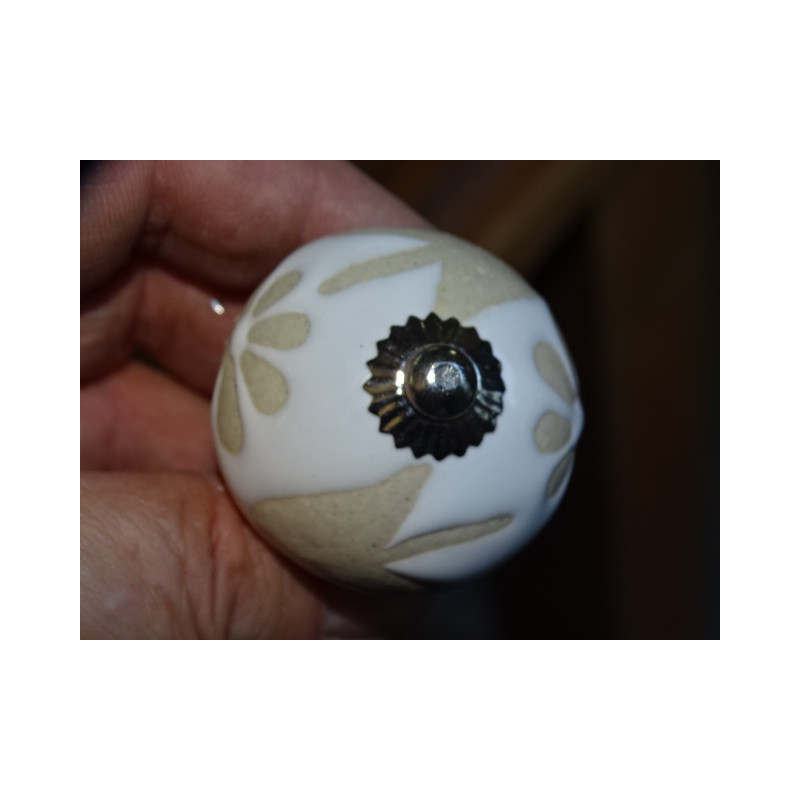 Furniture knobs with flowers and leaves in...