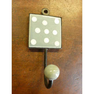 Mini patère grise à pois