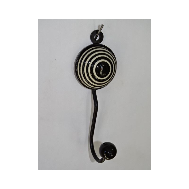 patère porte manteau ronde de couleur noire...