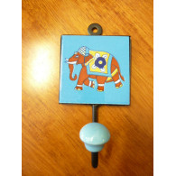 8x8 cm gancho de izquierda azul-marrón Elefante