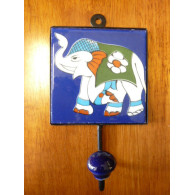 patère 10x10x17 cm Eléphant Ultramarinfarbe gauche