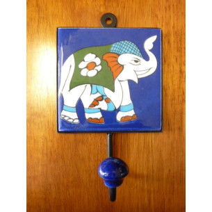 wall hook 10x10x17 cm Eléphant dark-blue right