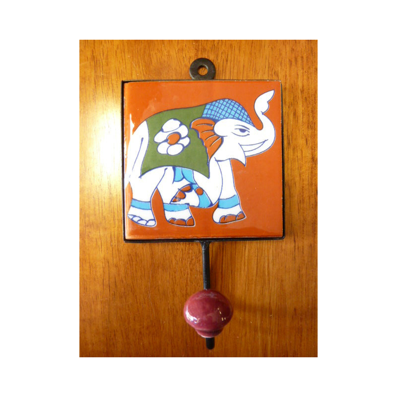 wall hook 10x10x17 cm Eléphant brown right