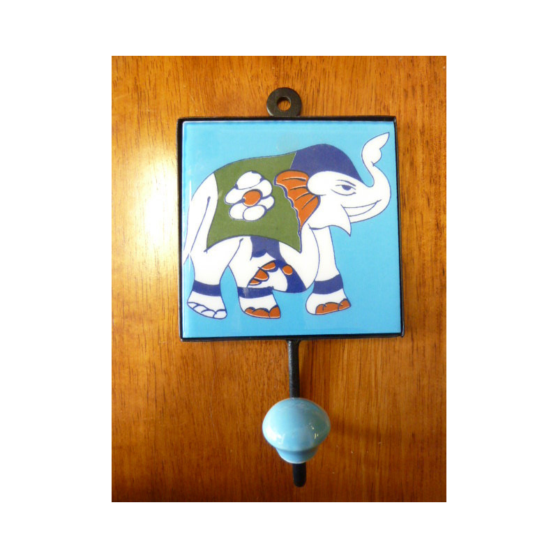 patère 10x10x17 cm Eléphant blu droite