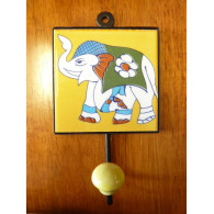 wall hook 10x10x17 cm Eléphant yellow left