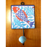 patère 10x10x17 cm pesce blu et rosso