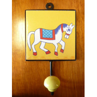 patère 10x10x17 cm Pferd  gelb droite