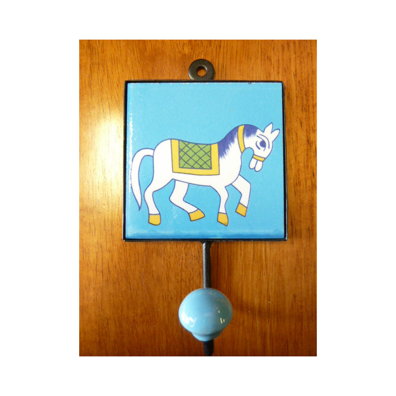 patère 10x10x17 cm cavallo blu droite