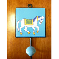 patère 10x10x17 cm cavallo blu droite