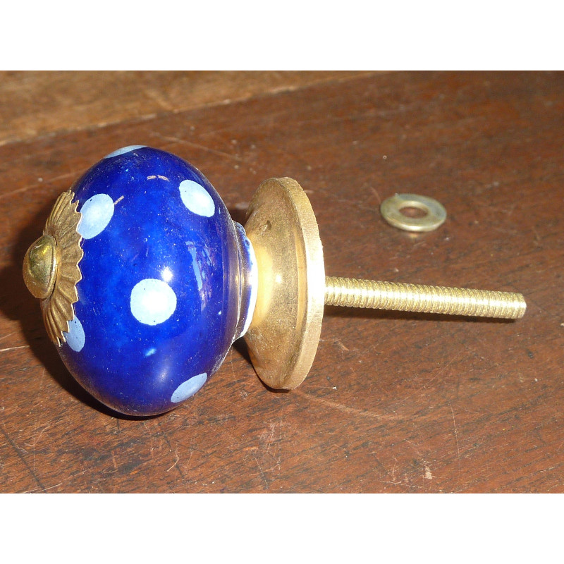 Möbelgriffe Pech blau Ultramarinfarbe - golden
