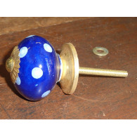 Möbelgriffe Pech blau Ultramarinfarbe - golden
