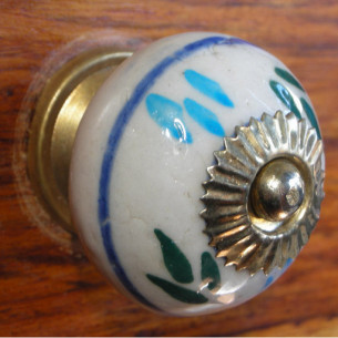Perillas de los cajones de porcelana trait azul