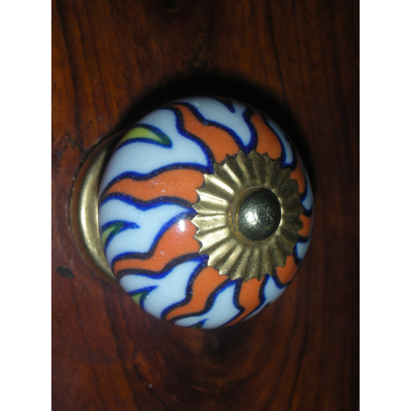 Porcelain knobs sun orange