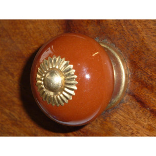 Perillas de los cajones de porcelana UNIS marron foncé