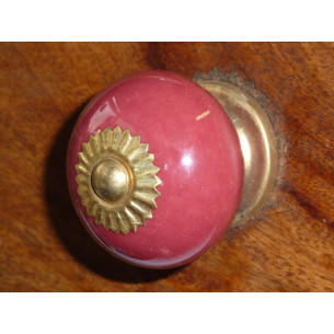 Boutons en porcelaine UNIS bordeaux