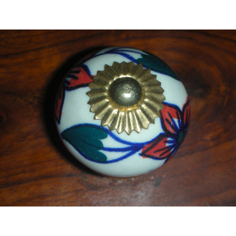 Porcelain knobs flower red