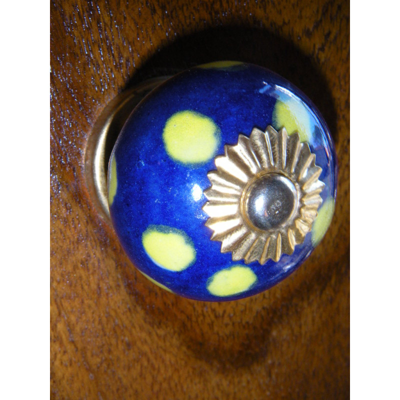 Perillas de los cajones de porcelana azul gros...