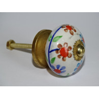Ceramic cabinet knob multi flower