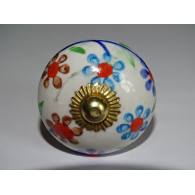 Ceramic cabinet knob multi flower